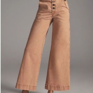 Women Anthropologie Pilcro Size 29  Wide Leg Button Front Lace up back WORE ONCE